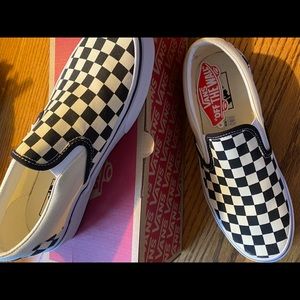 Checkerboard Slip-On Vans NEW